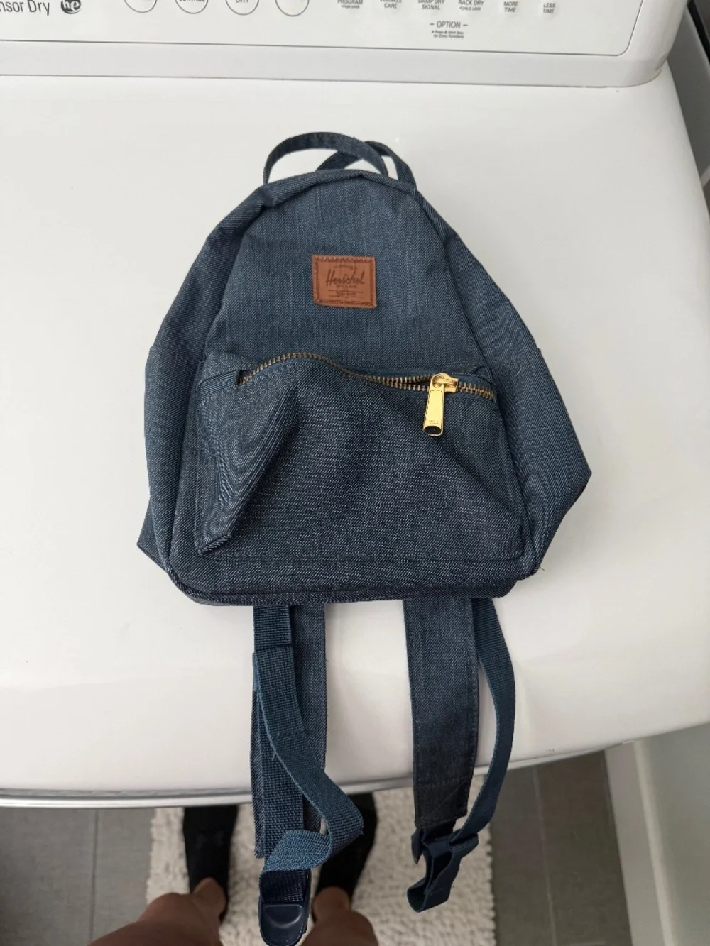 Hershel small denim backpack